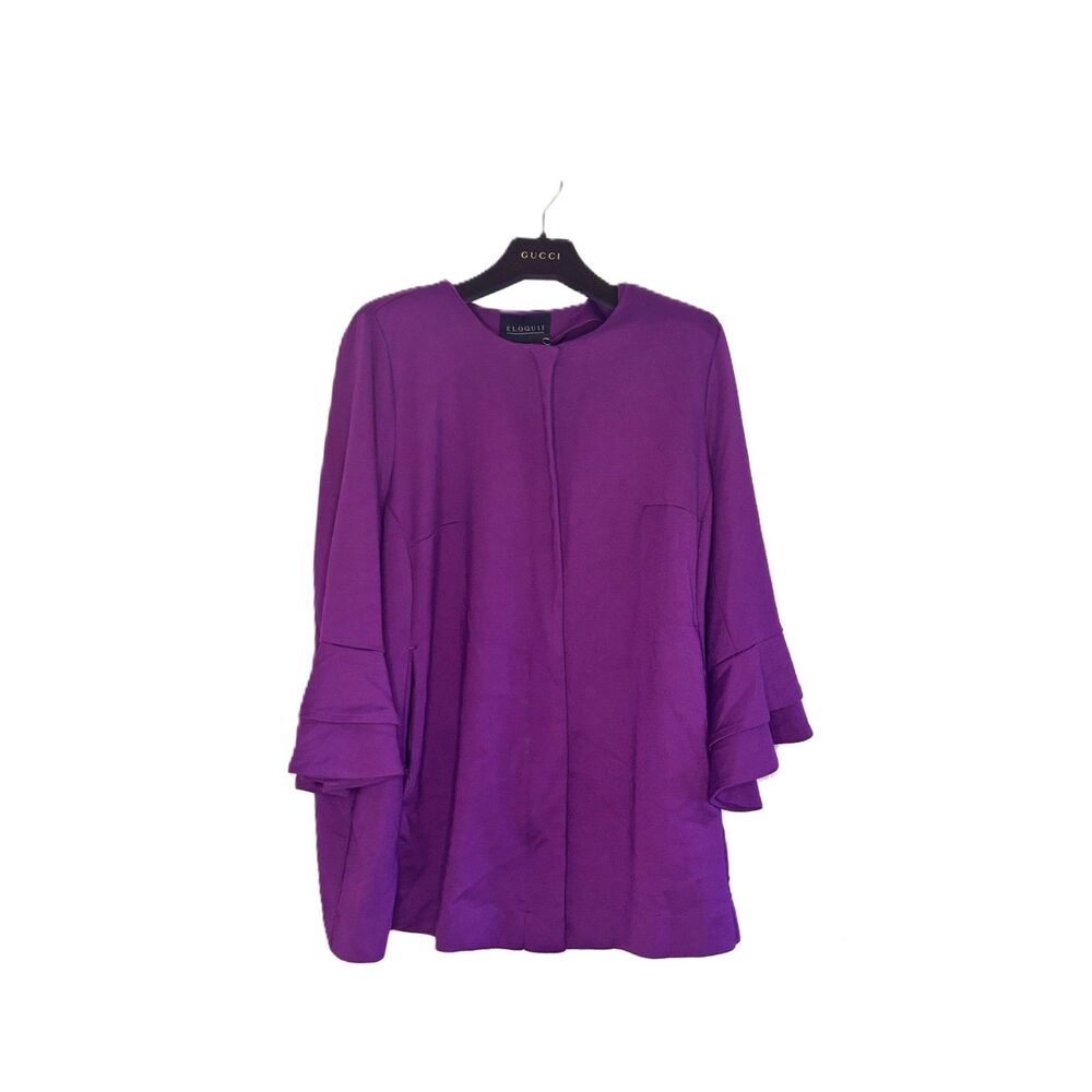 Eloquii Plus Size 22 Purple 3/4 Sleeve Blazer Statement Workwear